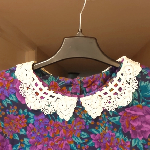 Dressing for Two Vintage Teal & Purple Dress - Picture 2 of 4